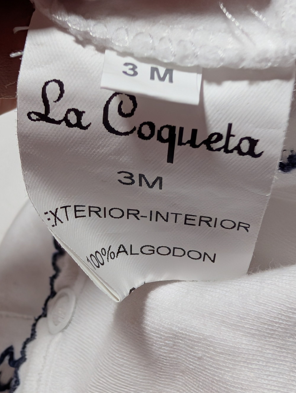 La Coqueta Peter Pan Collar Bodysuit | Navy Trim Classic Baby - Picture 5 of 5